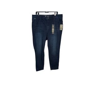 Dg2 by Diana Gilman Ankle Skinny Jeans Dark‎ Wash High Rise Plus Size 18 w